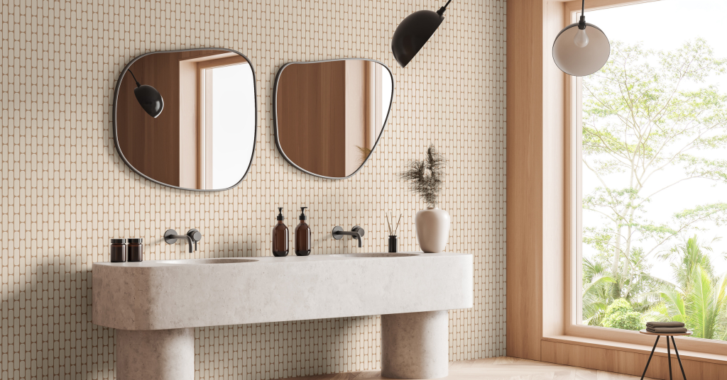 peach fuzz w łazience porady i inspiracje raw decor